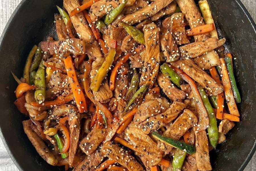 LOMO DE CERDO EN SALSA TERIYAKI