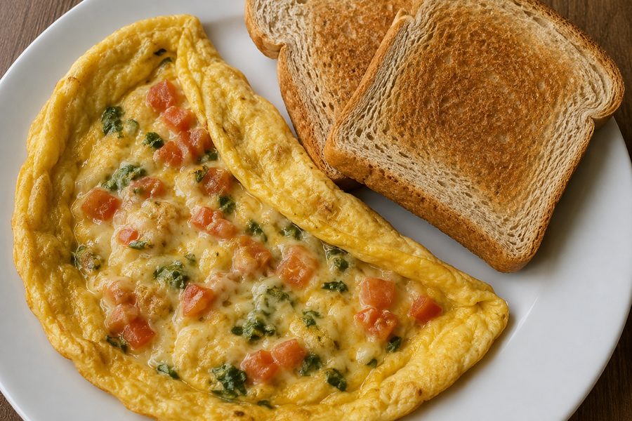 OMELETTE CON TOSTADAS MASA MADRE