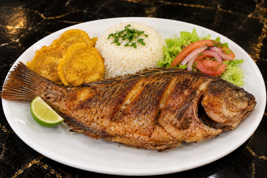 CACHAMA FRITA( ARROZ PATACONES/0 PAPA