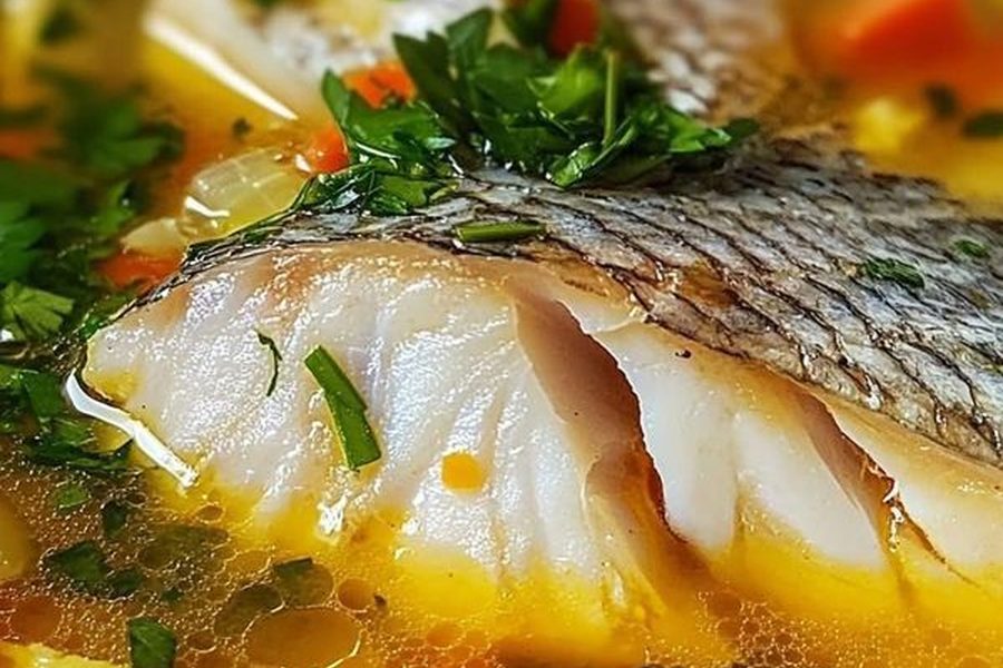 MEDIO CALDO DE PESCADO EN LECHE