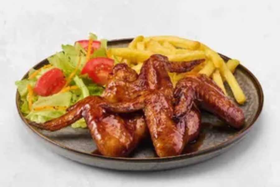 ALMUERZO ALAS A LA BBQ